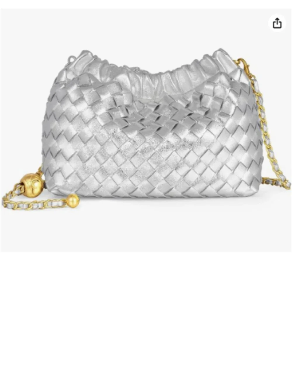 Woven Faux Leather Hobo Crossbody Bag with Detachable Strap